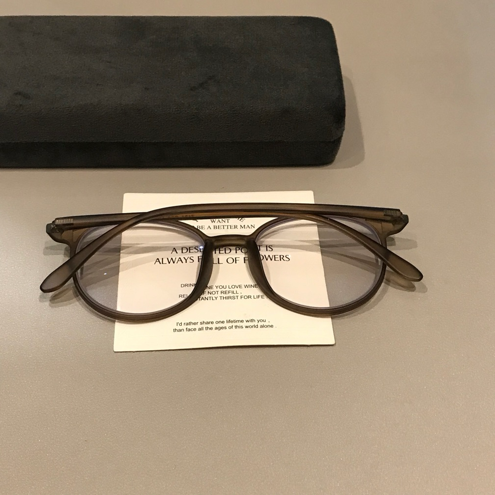 Oversized Rounded Eyeglass Frames with a Matte Finish, Tea Brown