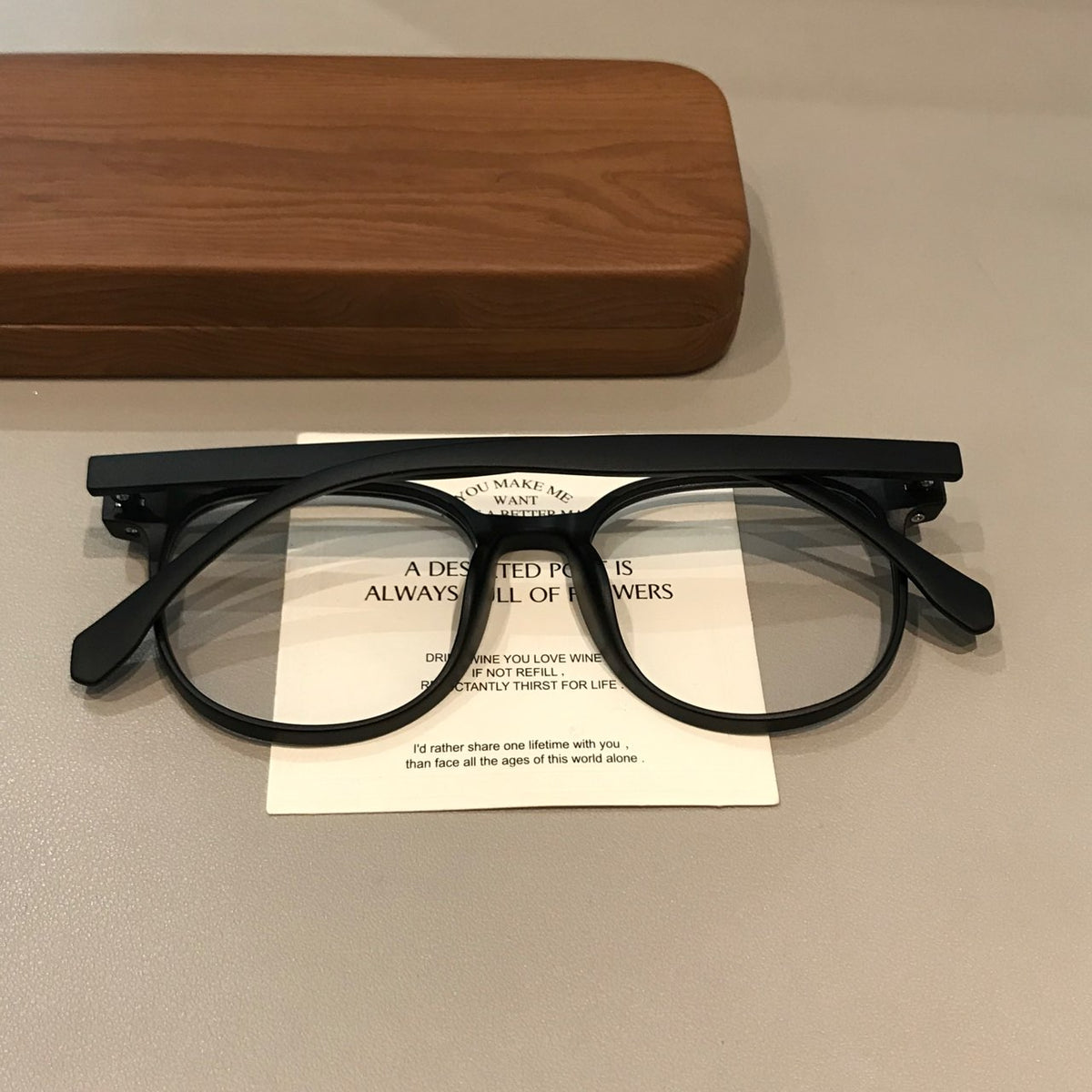 Oversized Square Eyeglass Frames with a Broad Brow, Matte Black