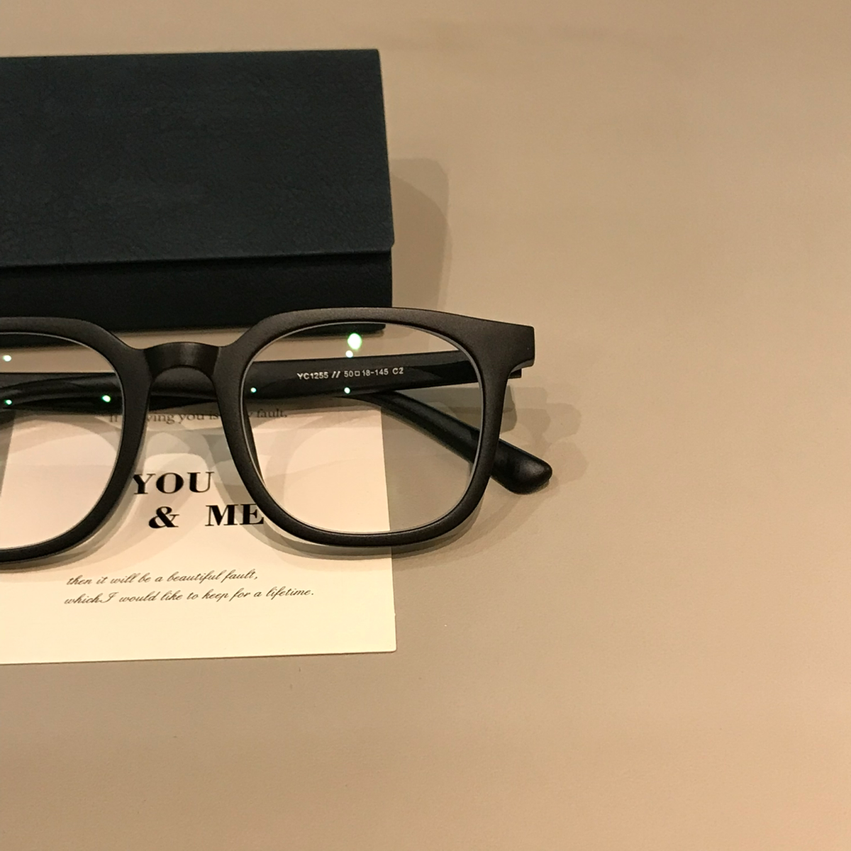 Men's Oversized Square Eyeglass Frames with Thick Matte Rims, Black