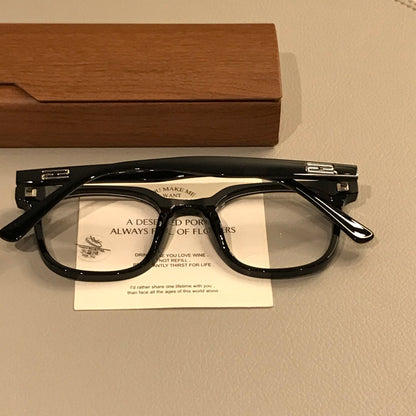 Men's Oversized Square Eyeglass Frames with Thick Matte Rims, Black additional product view