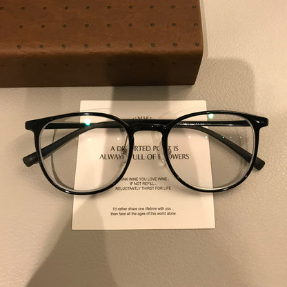 Square Eyeglass Frames with Thin Rims and a Curved Bridge, Black additional product view