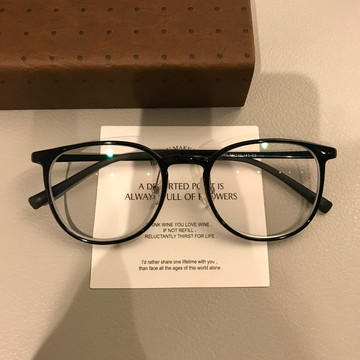 Square Eyeglass Frames with Thin Rims and a Curved Bridge, Black - Black