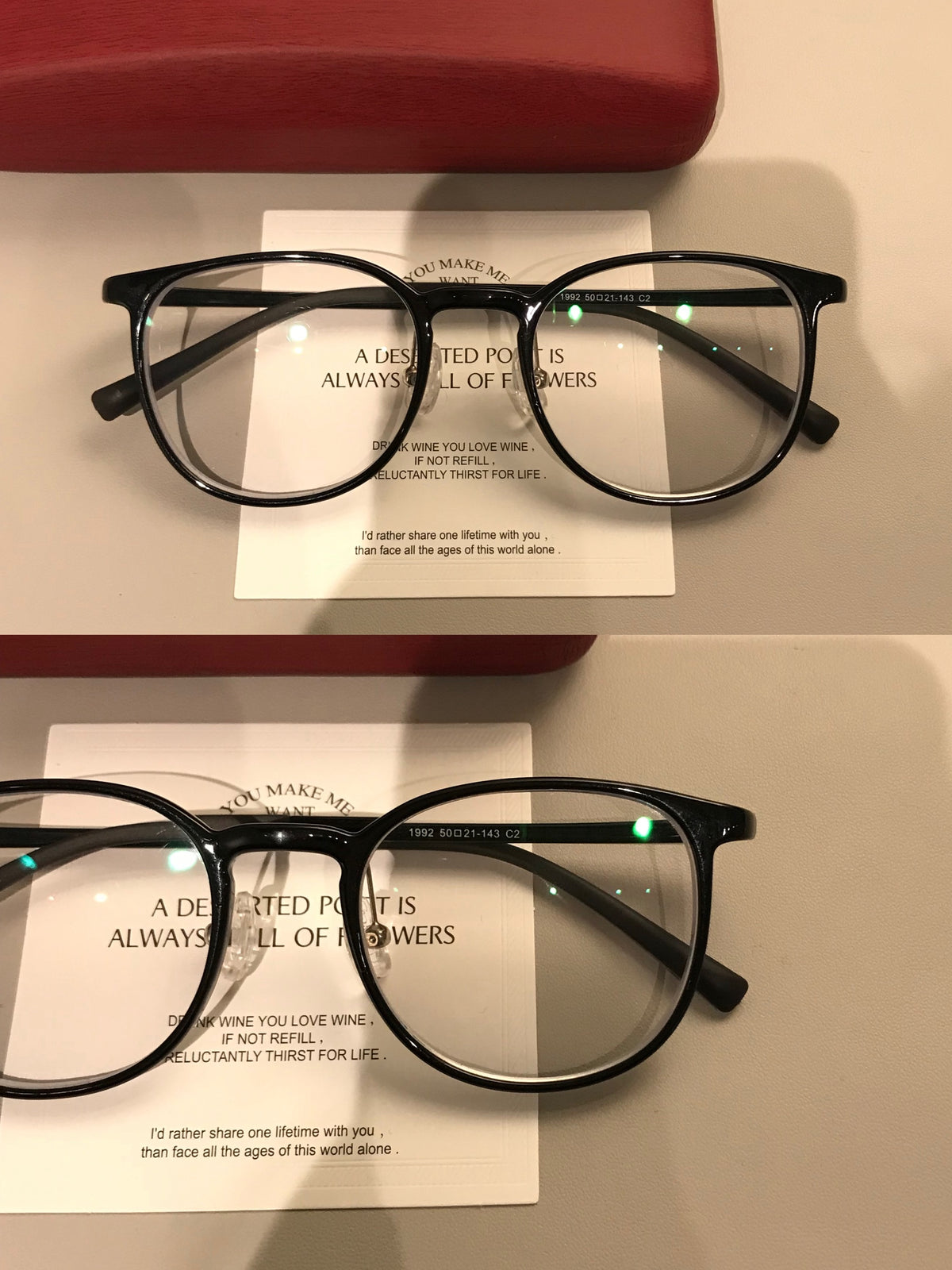 Square Eyeglass Frames with Thin Rims and a Curved Bridge, Black