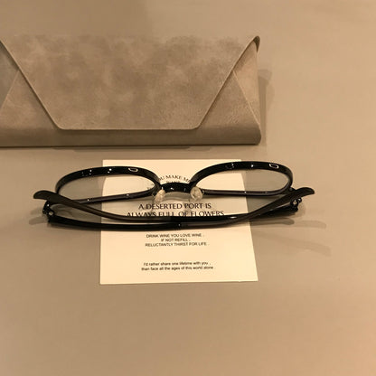 Square Eyeglass Frames with Thin Rims and a Curved Bridge, Black additional product view