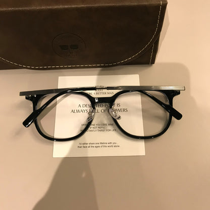 Rounded Square Eyeglass Frames with Corner Accents, Latte Brown or Bla additional product view