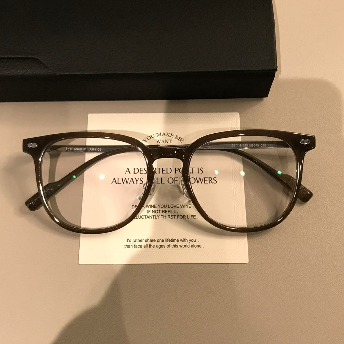 Rounded Square Eyeglass Frames with Corner Accents, Latte Brown or Black