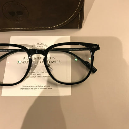 Rounded Square Eyeglass Frames with Corner Accents, Latte Brown or Bla additional product view