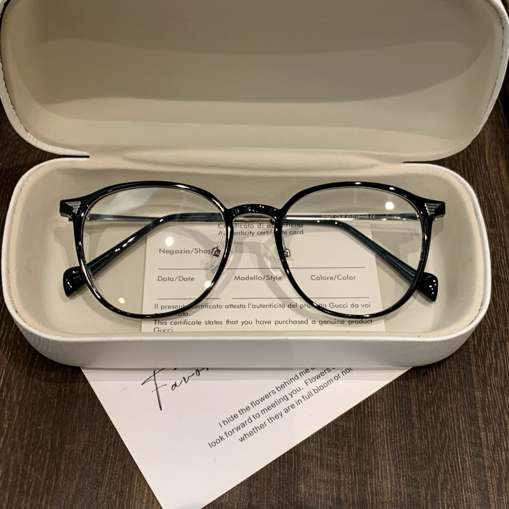 Round Eyeglass Frames with Slender Rims and Temples, Tortoiseshell, Black or Clear
