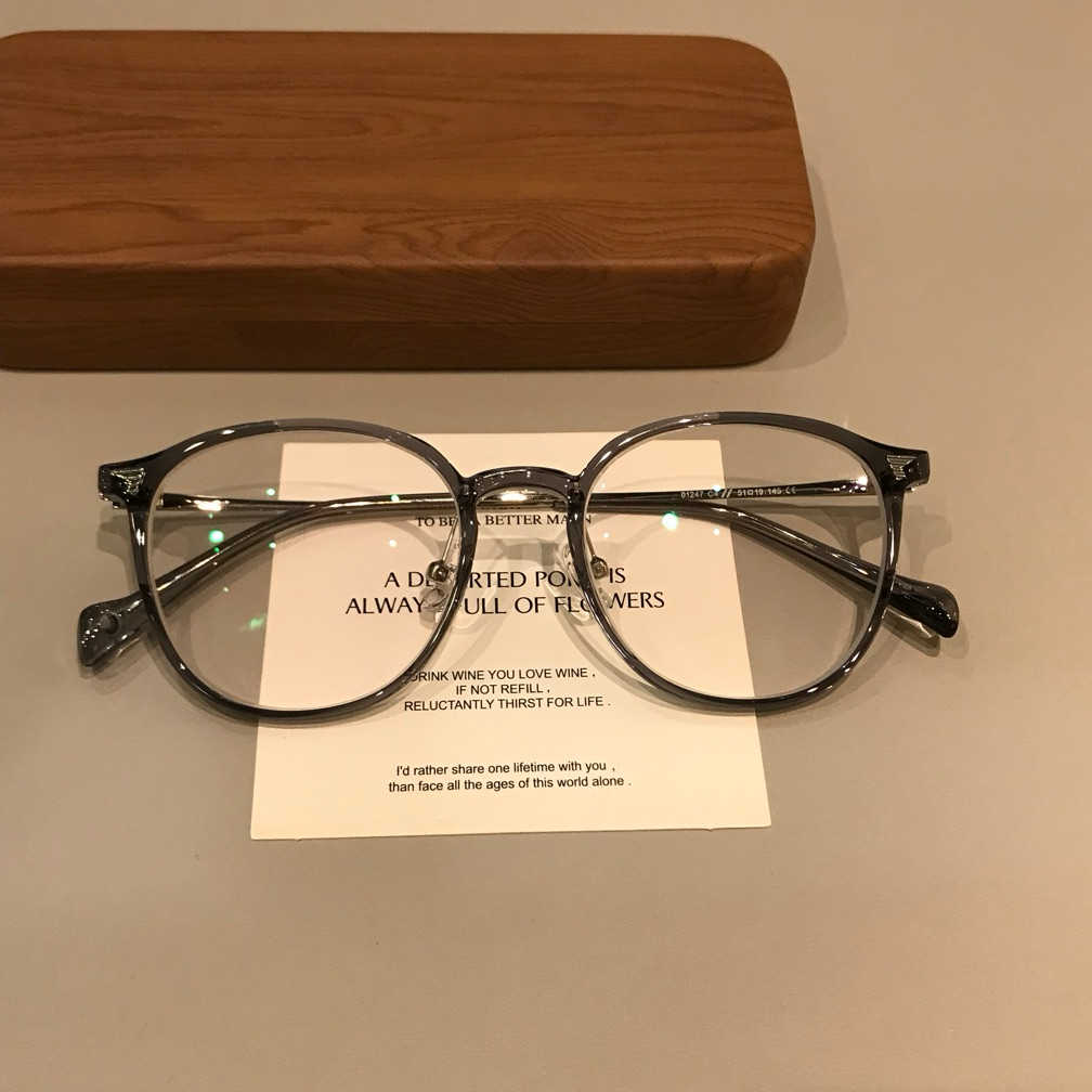 TR90 Eyeglass Frames with a Rounded Front, Black, Gray, Latte Brown or Black/Silver