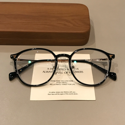 TR90 Eyeglass Frames with a Rounded Front, Black, Gray, Latte Brown or frame detail
