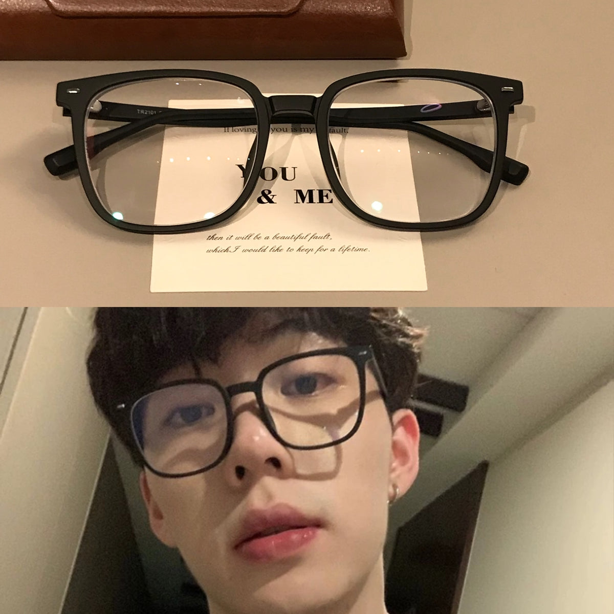 Geometric Square Eyeglass Frames with Angled Corners, Black Finishes or Matte Tortoiseshell