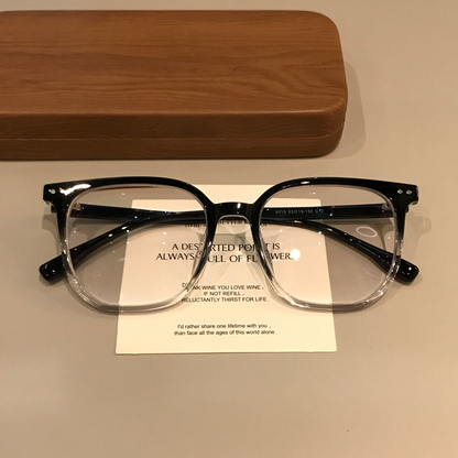 Geometric Square Eyeglass Frames with Angled Corners, Black Finishes o additional product view