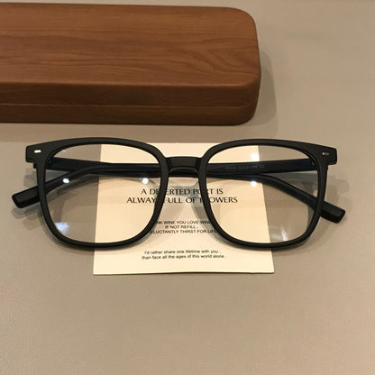 Geometric Square Eyeglass Frames with Angled Corners, Black Finishes o front view