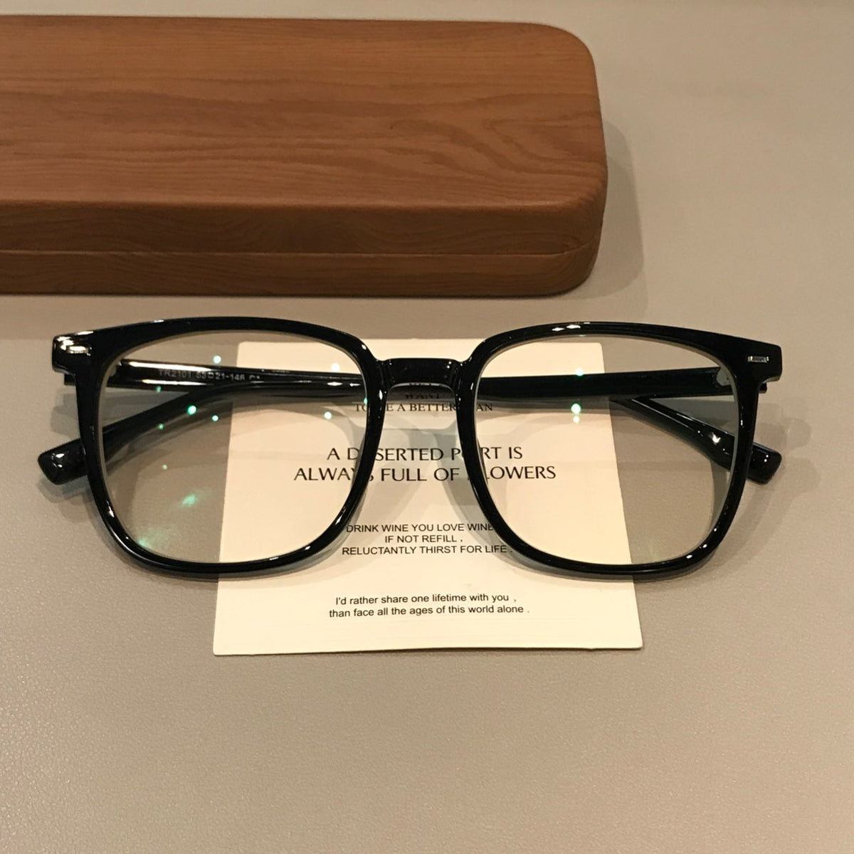 Geometric Square Eyeglass Frames with Angled Corners, Black Finishes or Matte Tortoiseshell