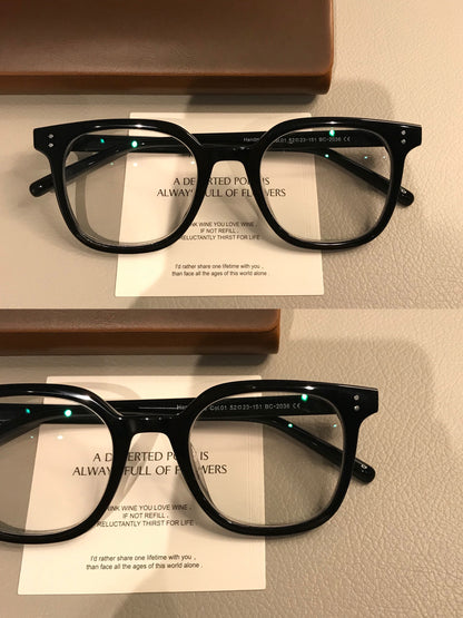 Geometric Square Eyeglass Frames with Angled Corners, Black Finishes o additional product view