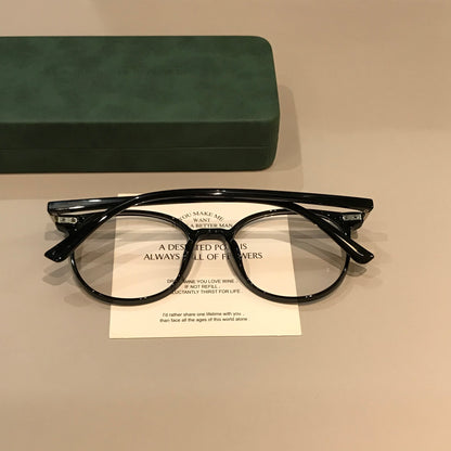 Oval Eyeglass Frames with TR Construction, Gradient Coffee Brown or Bl additional product view
