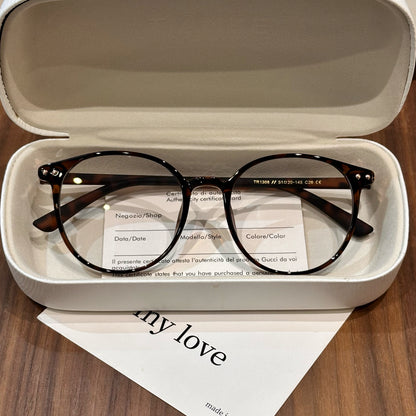Retro Square Eyeglass Frames with Thin Temples, Tortoiseshell and Brow side view