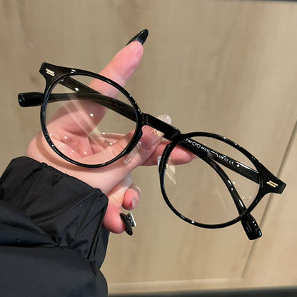 Rounded Cat-Eye Eyeglass Frames with Raised Outer Corners, Caramel Tea additional product view