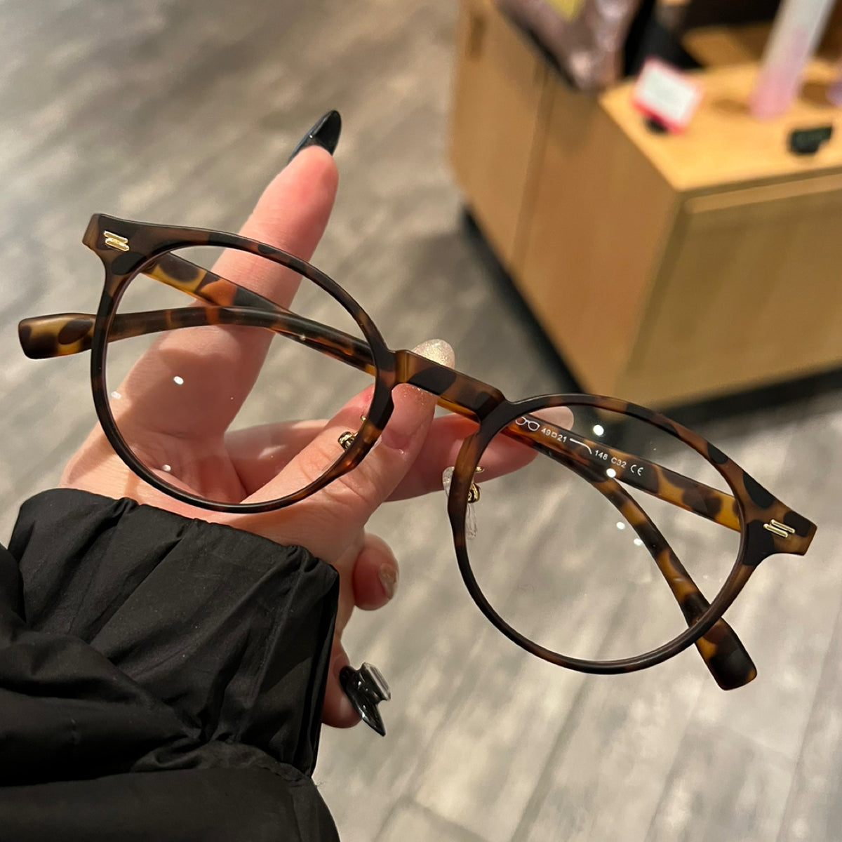 Rounded Cat-Eye Eyeglass Frames with Raised Outer Corners, Caramel Tea - Tortoiseshell