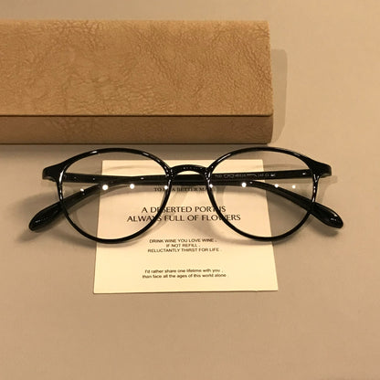 Rounded Eyeglass Frames with a Slim Profile, Tea Brown or Black additional product view