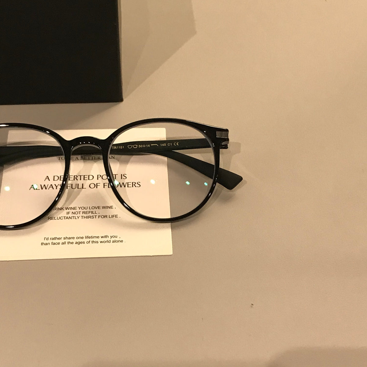 Women's Rounded Square Eyeglass Frames with a Slim Profile, Black