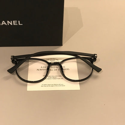 Women's Rounded Square Eyeglass Frames with a Slim Profile, Black lens detail