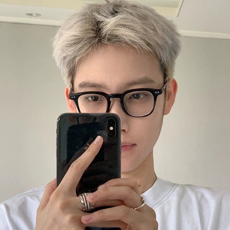 Men's Rectangular Eyeglass Frames with a Broad Upper Rim, Black