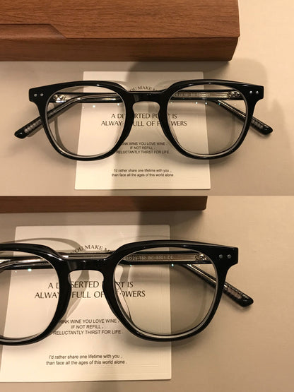 Men's Rectangular Eyeglass Frames with a Broad Upper Rim, Black additional product view