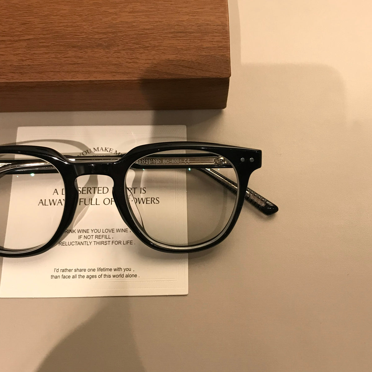 Men's Rectangular Eyeglass Frames with a Broad Upper Rim, Black additional product view