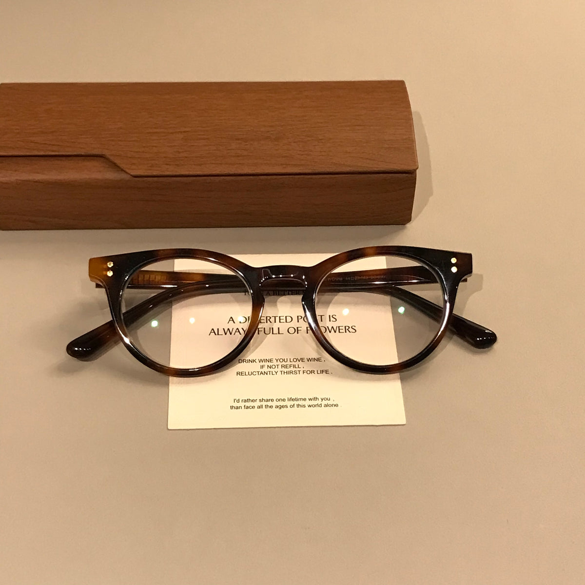 Compact Oval Eyeglass Frames with Thick Rims, Black or Tortoiseshell additional product view