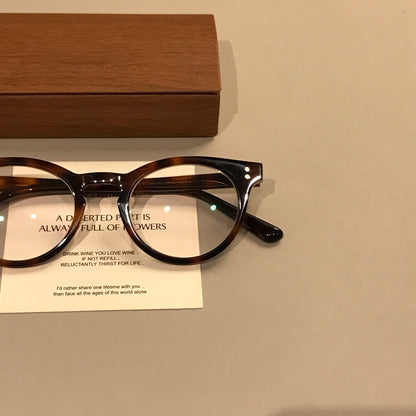 Compact Oval Eyeglass Frames with Thick Rims, Black or Tortoiseshell additional product view