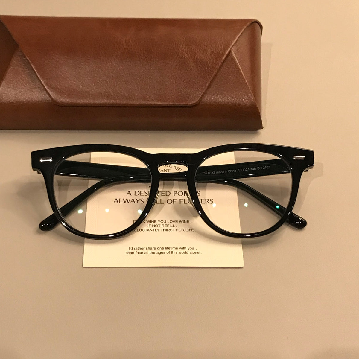 Men's Oversized Square Eyeglass Frames with a Thick Front, Black front view
