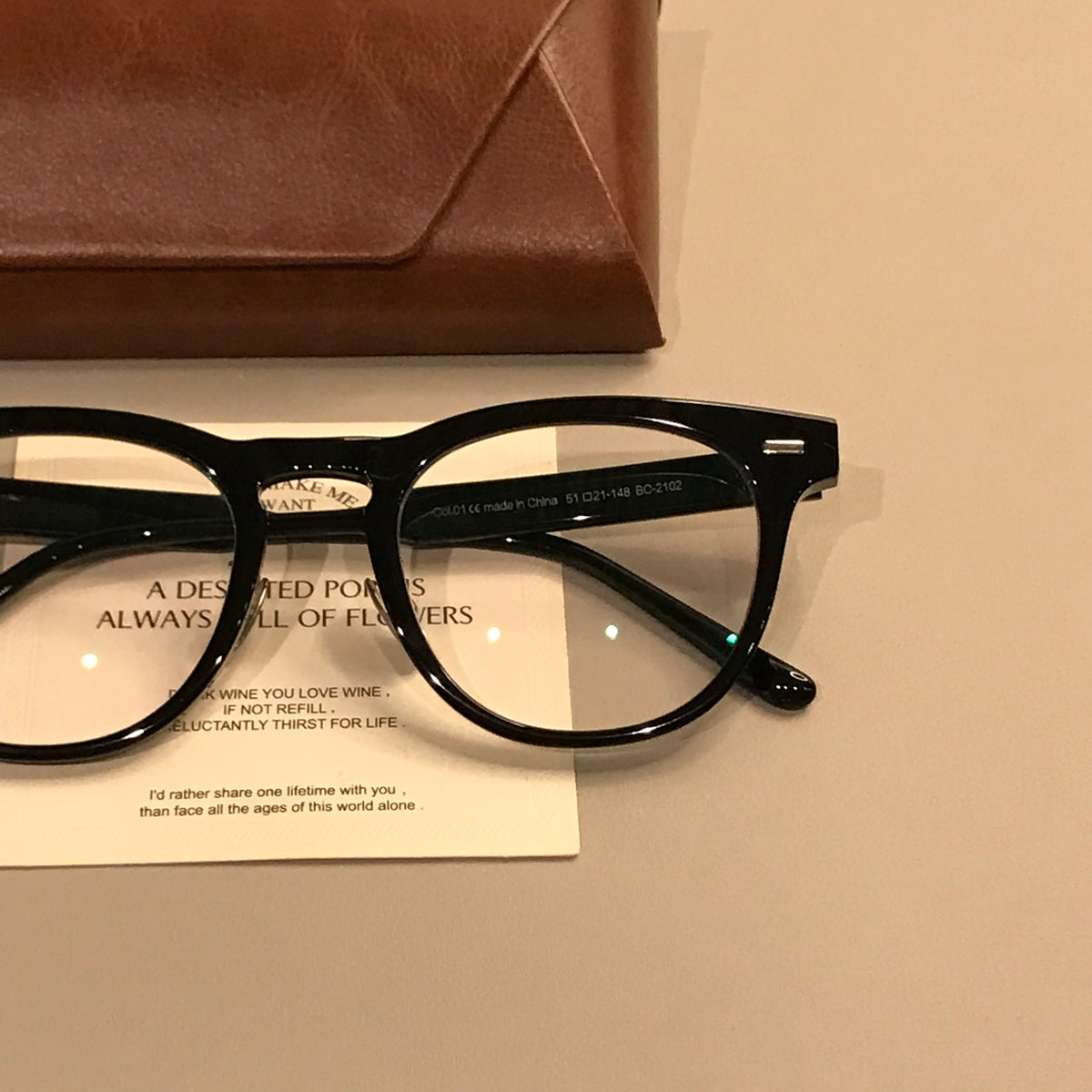 Men's Oversized Square Eyeglass Frames with a Thick Front, Black