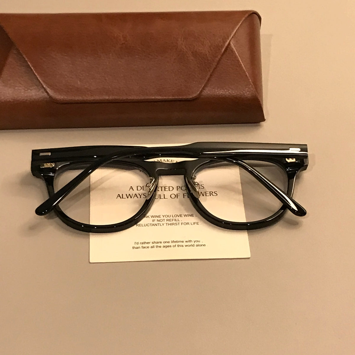Men's Oversized Square Eyeglass Frames with a Thick Front, Black lens detail
