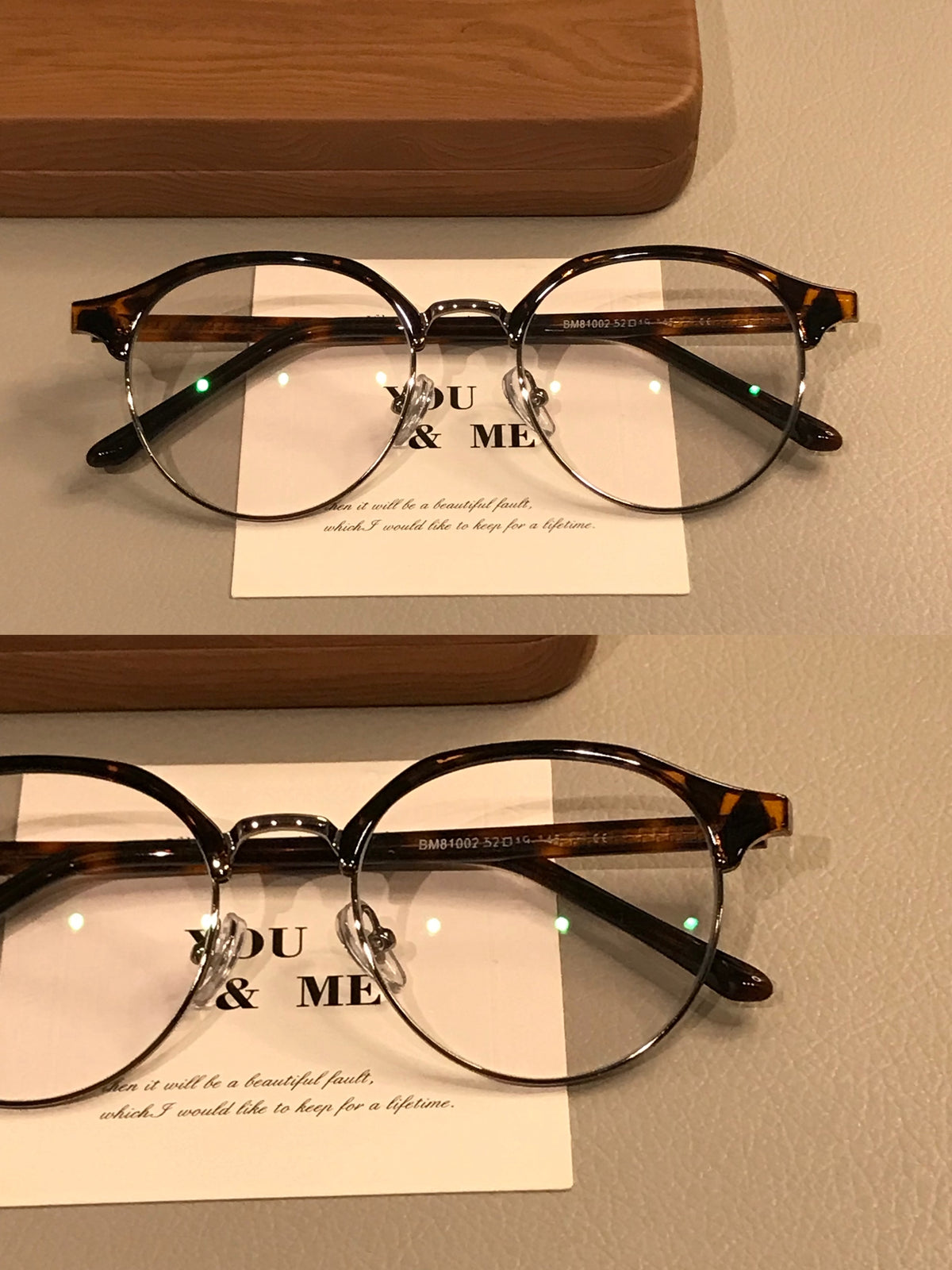 Men's Oval Browline Eyeglass Frames, Tortoiseshell, Black/Silver or Black/Gold