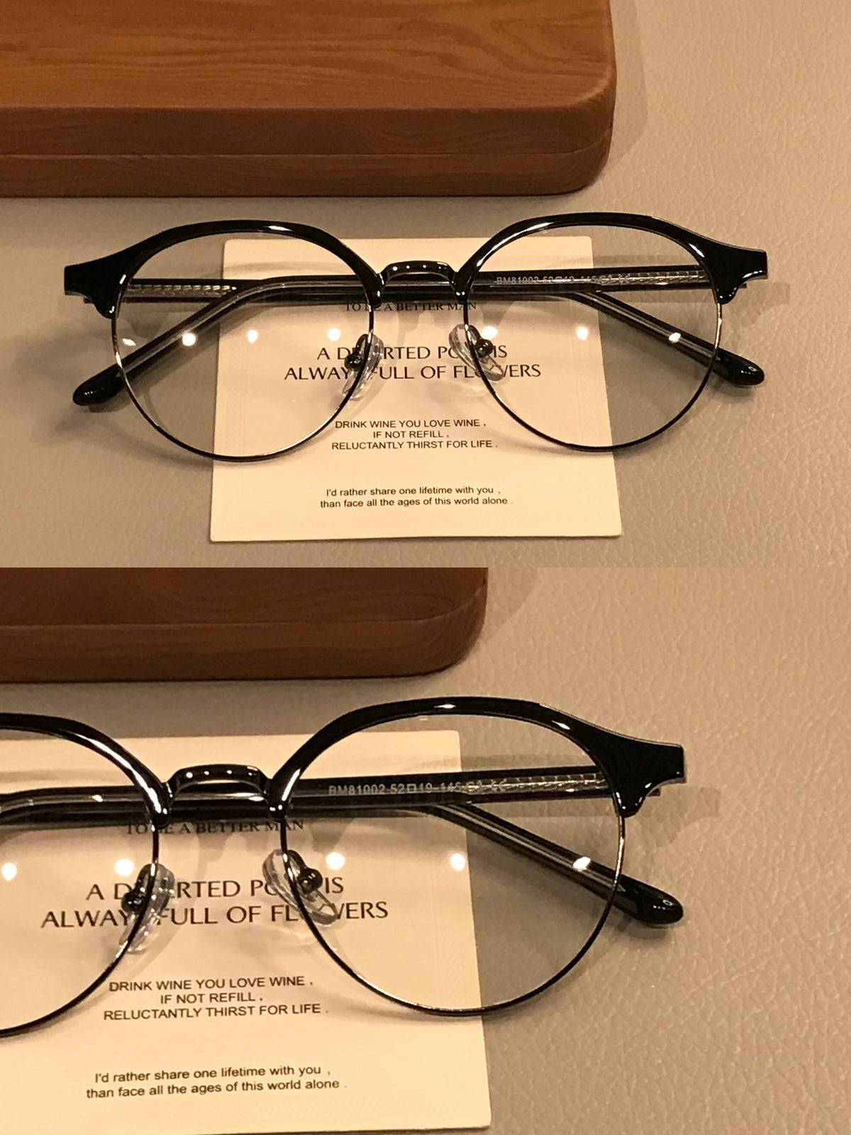 Men's Oval Browline Eyeglass Frames, Tortoiseshell, Black/Silver or Bl front view