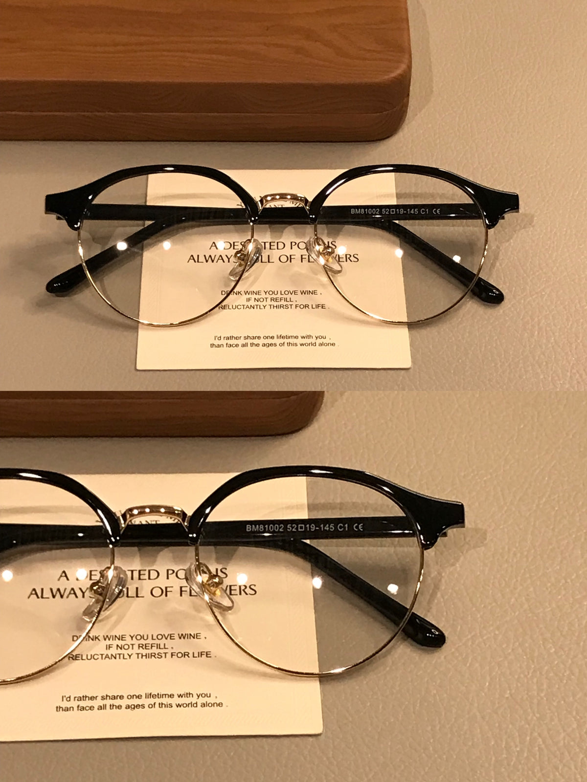 Men's Oval Browline Eyeglass Frames, Tortoiseshell, Black/Silver or Black/Gold