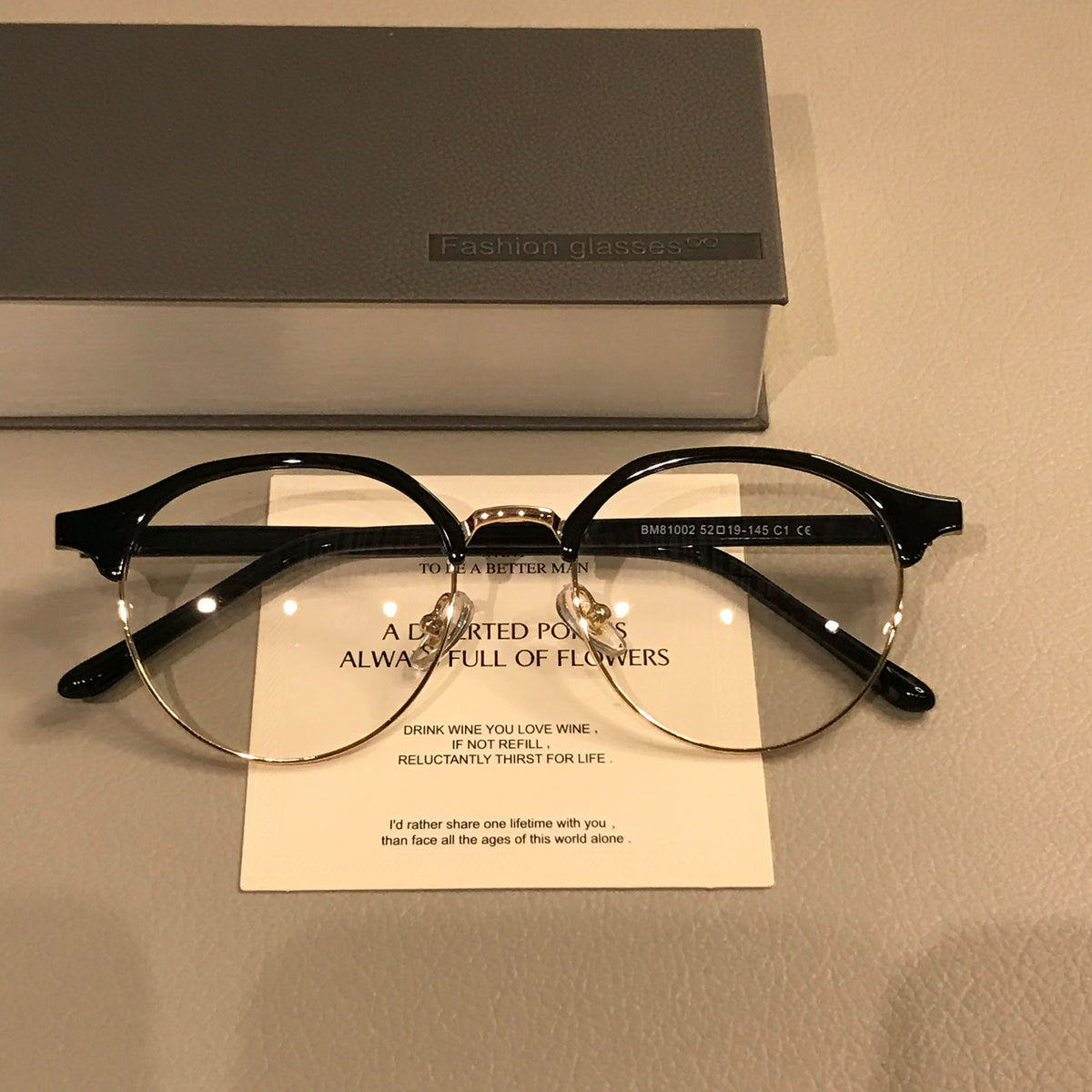 Men's Oval Browline Eyeglass Frames, Tortoiseshell, Black/Silver or Bl - Black/Gold