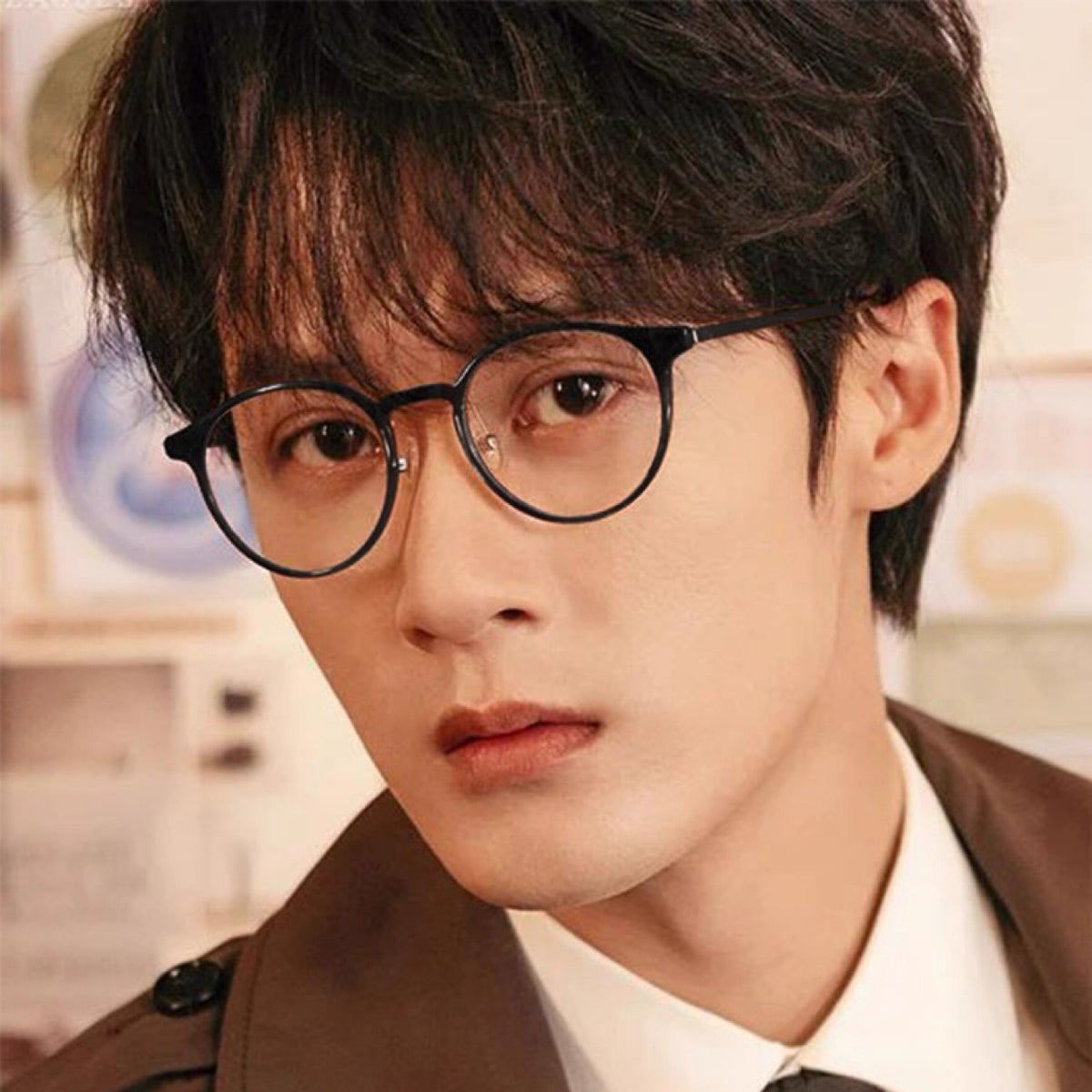 Compact Round Eyeglass Frames with Slim Temples, Black or Tortoiseshel side view