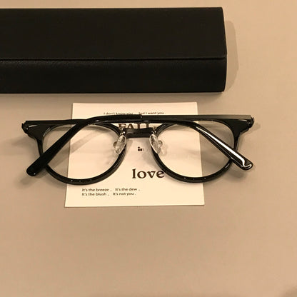 Compact Round Eyeglass Frames with Slim Temples, Black or Tortoiseshel additional product view