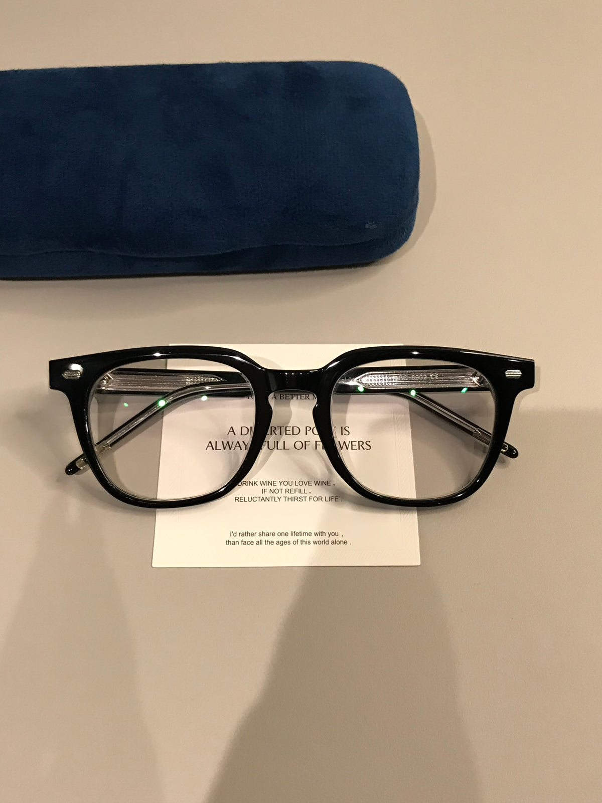 Men's Thick-Rim Rectangular Eyeglass Frames, Black front view