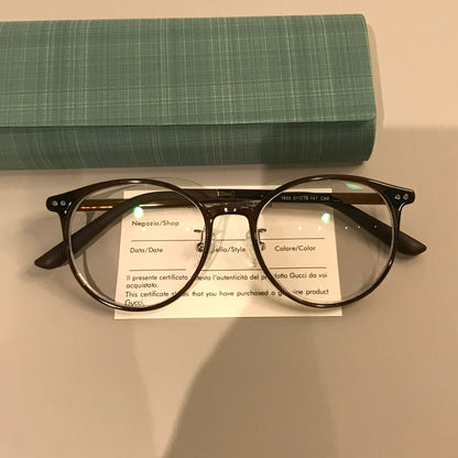 Retro Rounded Eyeglass Frames with a Raised Bridge, Tortoiseshell and additional product view