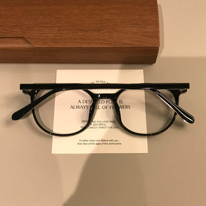 Retro Round Eyeglass Frames with a Keyhole-Style Bridge, Tortoiseshell additional product view