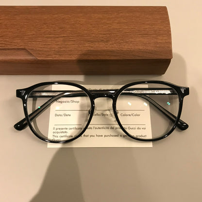 Rounded Square Eyeglass Frames with a Raised Brow, Amber Tortoiseshell additional product view