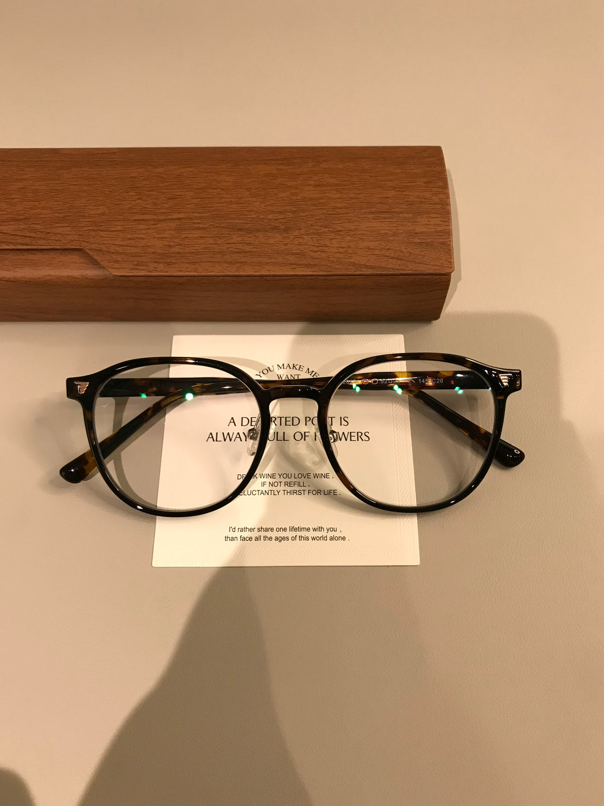 Rounded Square Eyeglass Frames with a Raised Brow, Amber Tortoiseshell frame detail