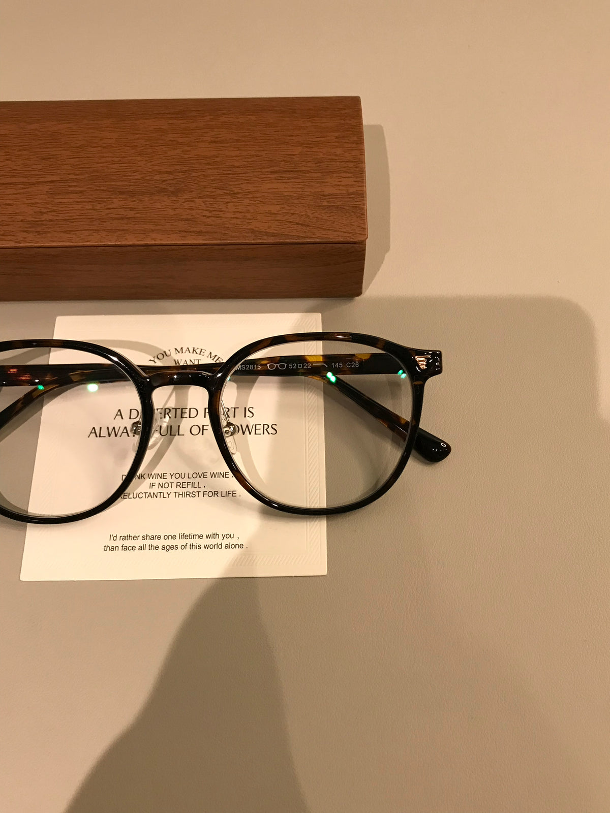 Rounded Square Eyeglass Frames with a Raised Brow, Amber Tortoiseshell lens detail