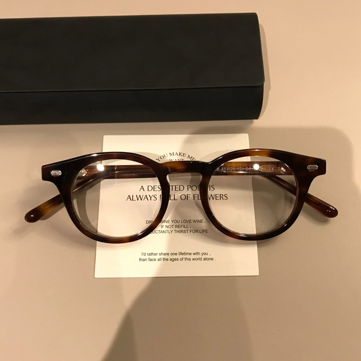 Retro Round Eyeglass Frames with a Broad Upper Rim, Tortoiseshell or Glossy Black