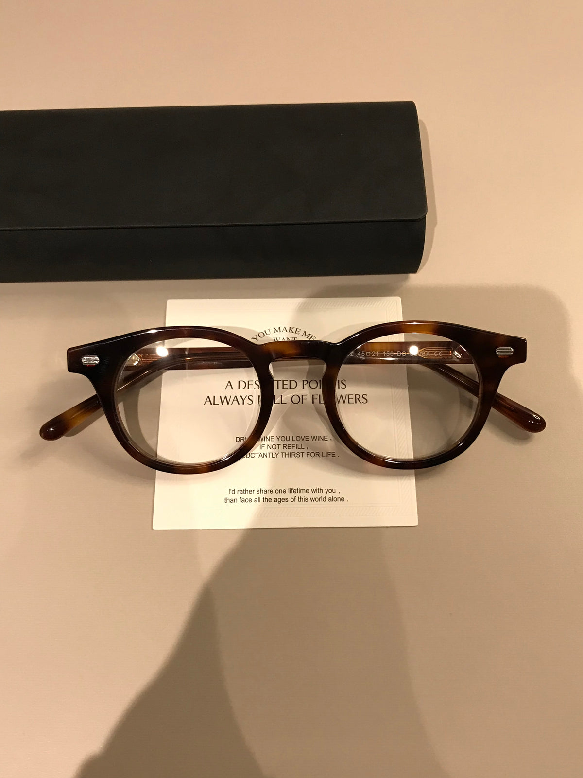 Retro Round Eyeglass Frames with a Broad Upper Rim, Tortoiseshell or G additional product view