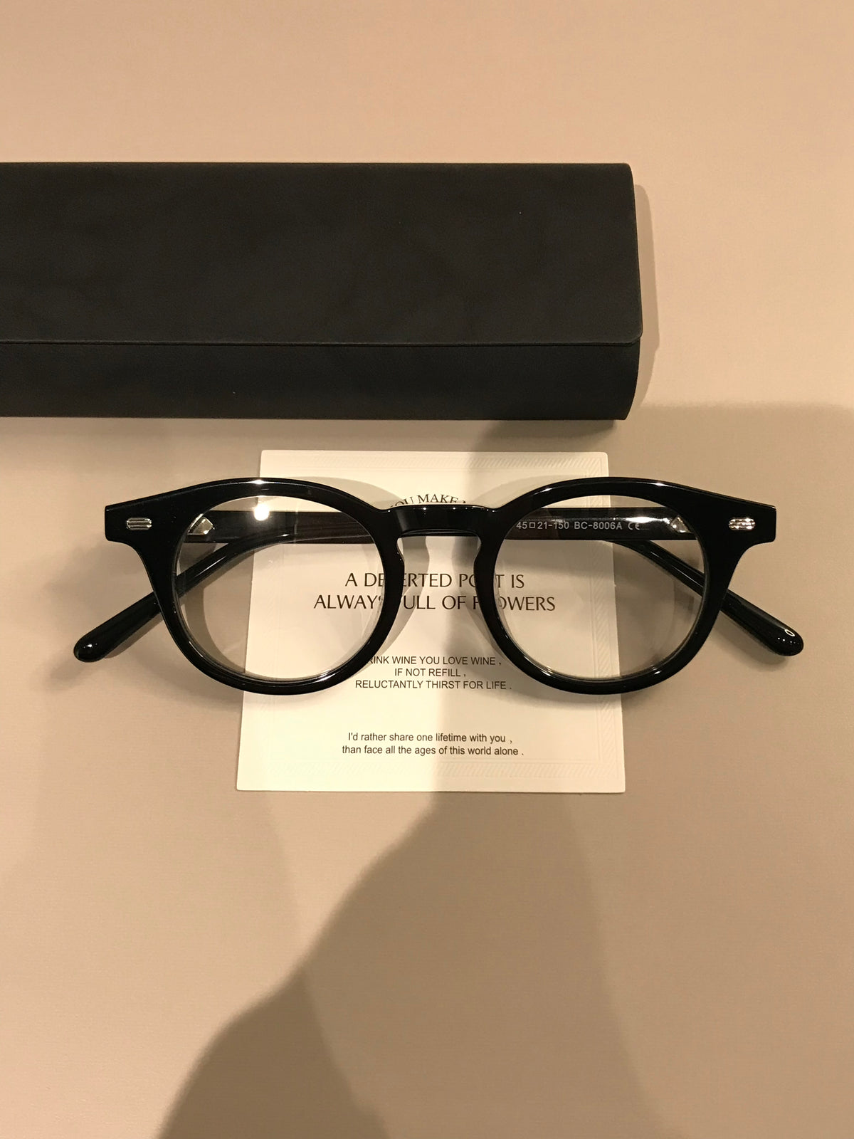 Retro Round Eyeglass Frames with a Broad Upper Rim, Tortoiseshell or G additional product view