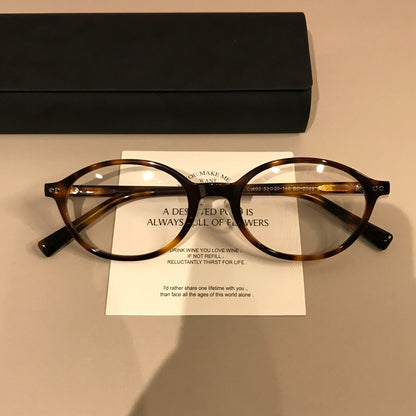 Wide Oval Eyeglass Frames with Thick Rims, Tortoiseshell